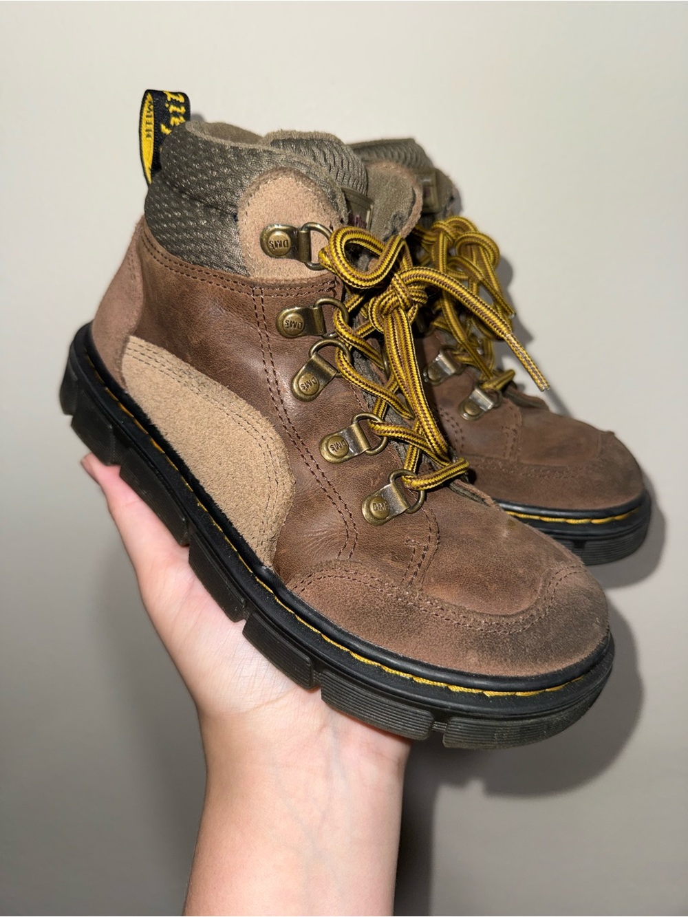 Junior Raffe Panel Leather Lace Up Boots